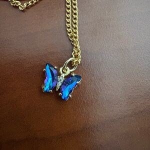 Gold Butterfly Pendant Necklace